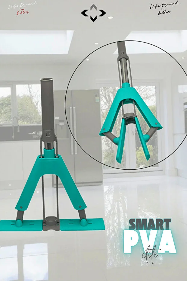 Smart PVA Kelebek Mop Sıkmalı Pva Mop Islak ve Kuru Yüzey Mopu Mikrofiber Temizlik Mopu